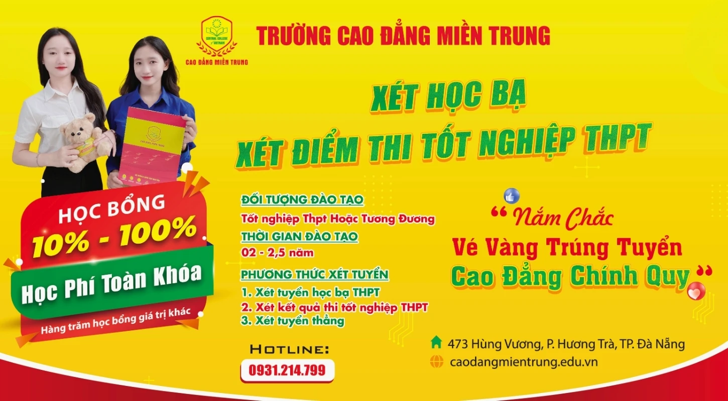 NẮM CHẮC VÉ VÀNG TRÚNG TUYỂN CAO ĐẲNG CHÍNH QUY NĂM 2026 TẠI TRƯỜNG CAO ĐẲNG MIỀN TRUNG | Trường Cao Đẳng Miền Trung