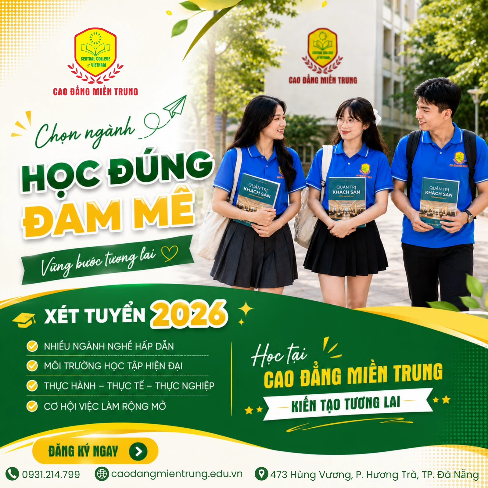 CHỈ CÒN 4 NGÀY ĐỂ NHẬN ƯU ĐÃI GIẢM 10% HỌC PHÍ TẠI TRƯỜNG CAO ĐẲNG MIỀN TRUNG