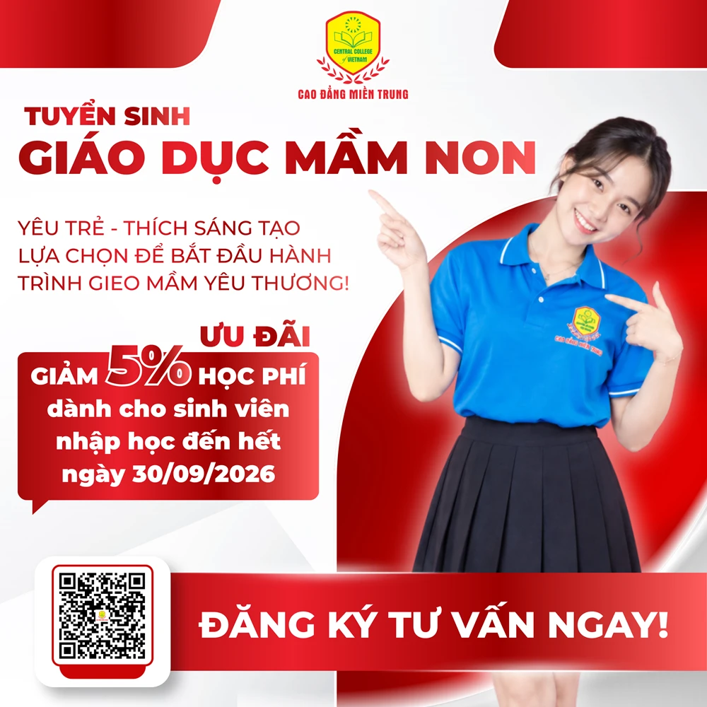 Giáo dục Mầm non Cao đẳng Miền Trung – Gieo yêu thương, dựng tương lai