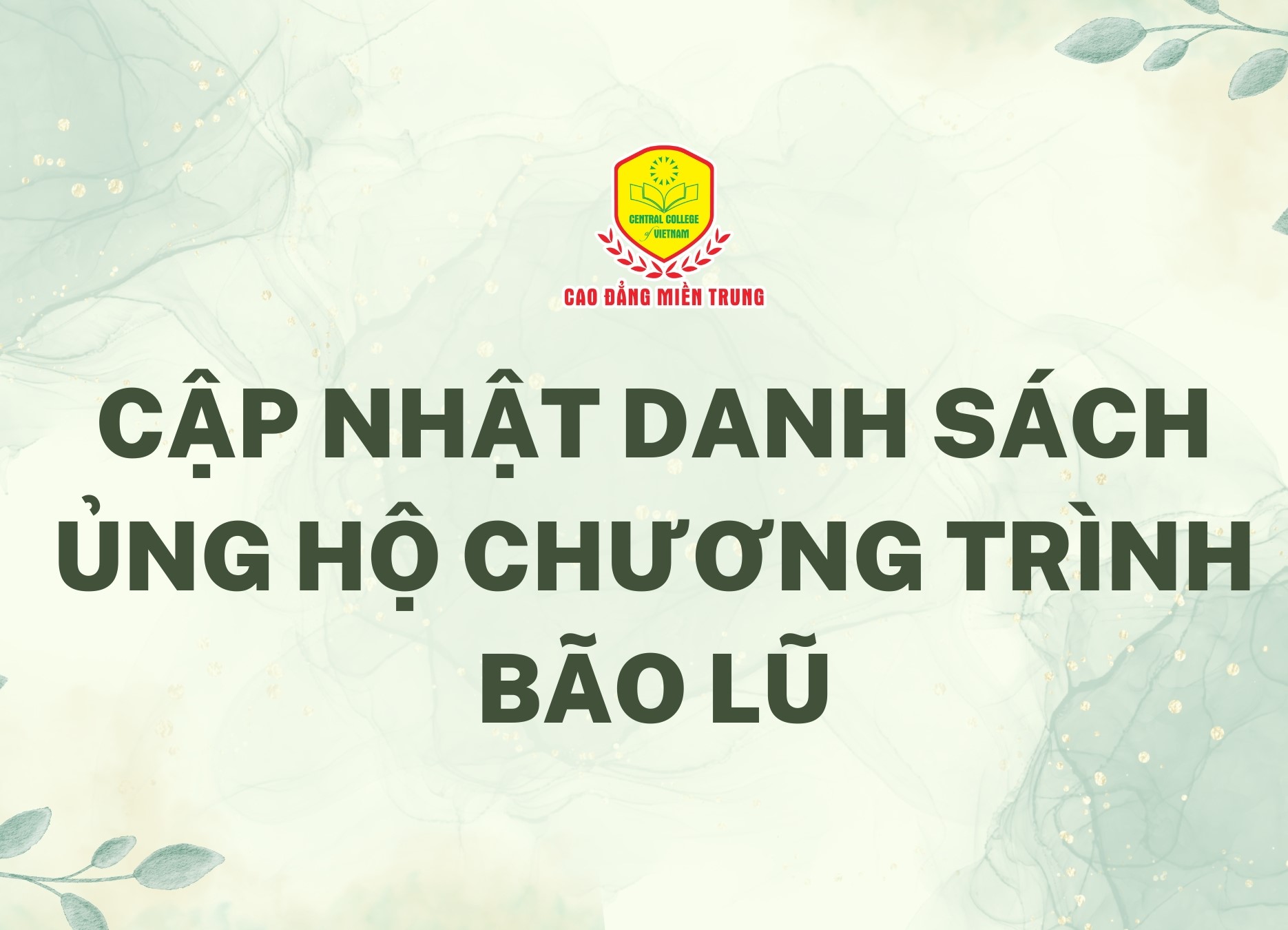 CẬP NHẬT DANH SÁCH ỦNG HỘ CHƯƠNG TRÌNH BÃO LŨ